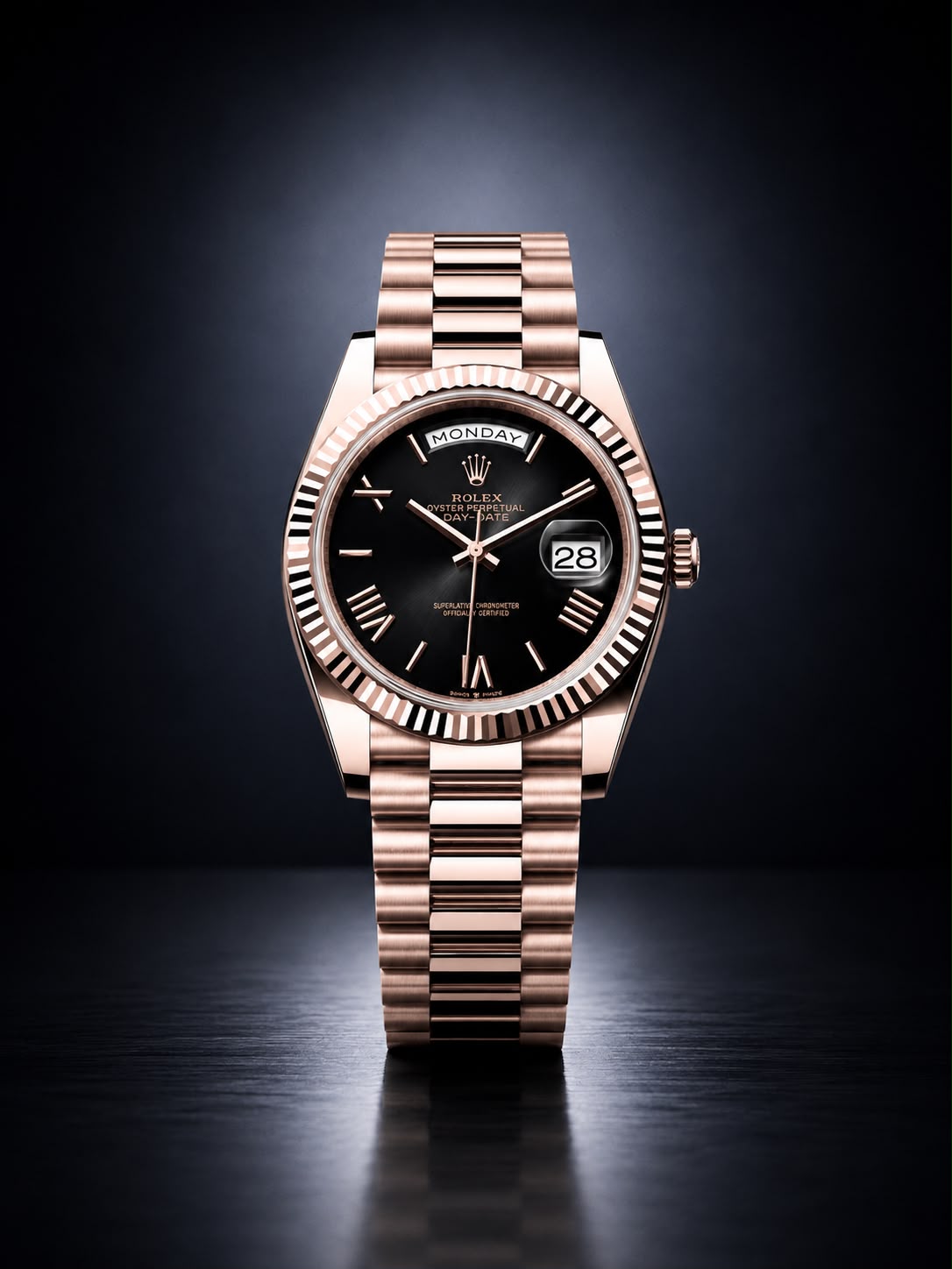 Obsidian Elite – Roman Rose-Gold Chrono