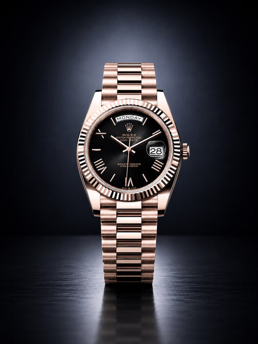 Obsidian Elite – Roman Rose-Gold Chrono