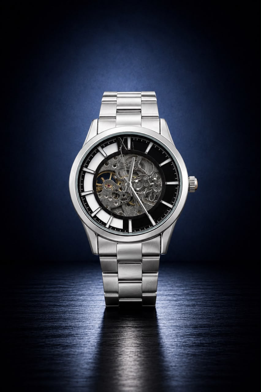 Prime "Gear-Stream" Automatic – Stealth Black & White Index Series