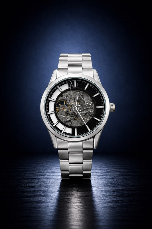 Prime "Gear-Stream" Automatic – Stealth Black & White Index Series